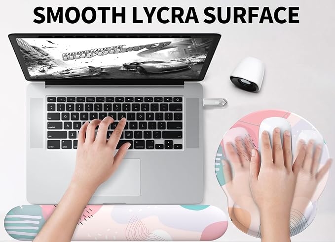 eulps Mouse Pad Wrist Support, Ergonomic Memory Foam Keyboard Wrist Pad & Gel Wrist Rest Set for Computer Keyboard for Easy Typing & Pain Relief for Office & Home (Floral Fantasy Set) - Image 7