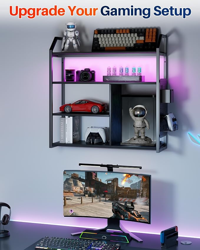 Floating Shelves with LED Light, 31.5" Wall Mounted Display Shelf - Image 8