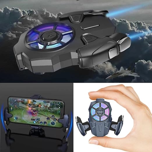 Yoidesu Mobile Game Controller with Cooling Fan, Mobile Game Joystick Gamepad, RGB Light, 3 Speed Wind, Long Battery Life, Foldable Portable Gaming Radiator for Phone - Image 8