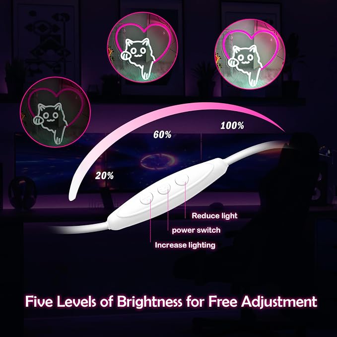 Cat Neon Sign Dimmable LED Animal Neon Light for Bedroom Kids Room Decor - Image 4