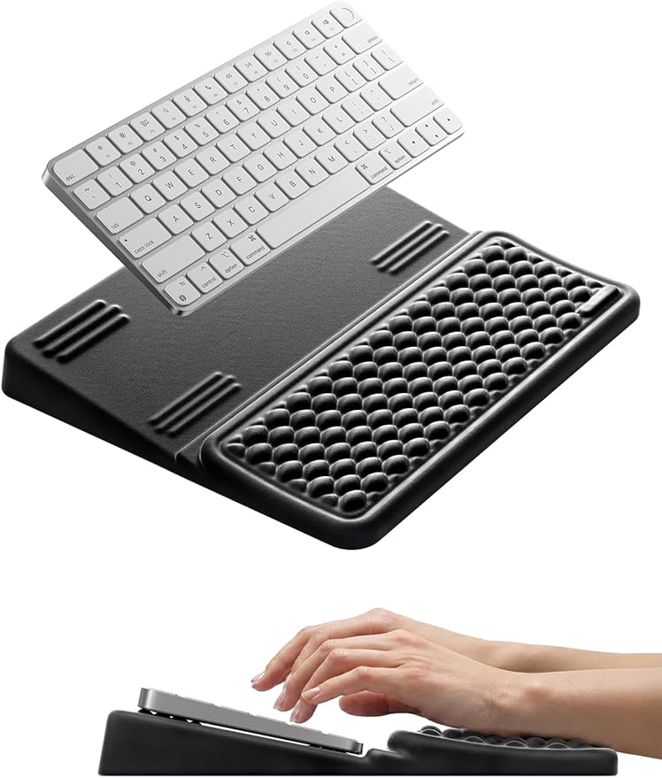 Vaydeer Keyboard Wrist Rest, Keyboard Stand with Wrist Support, Soft Memory Foam Ergonomic Riser for 60%-65% Keyboard Holder Tilt Lift for Carpal Tunnel, Office Gaming Computer Typing Hand Arm Cushion by Vaydeer