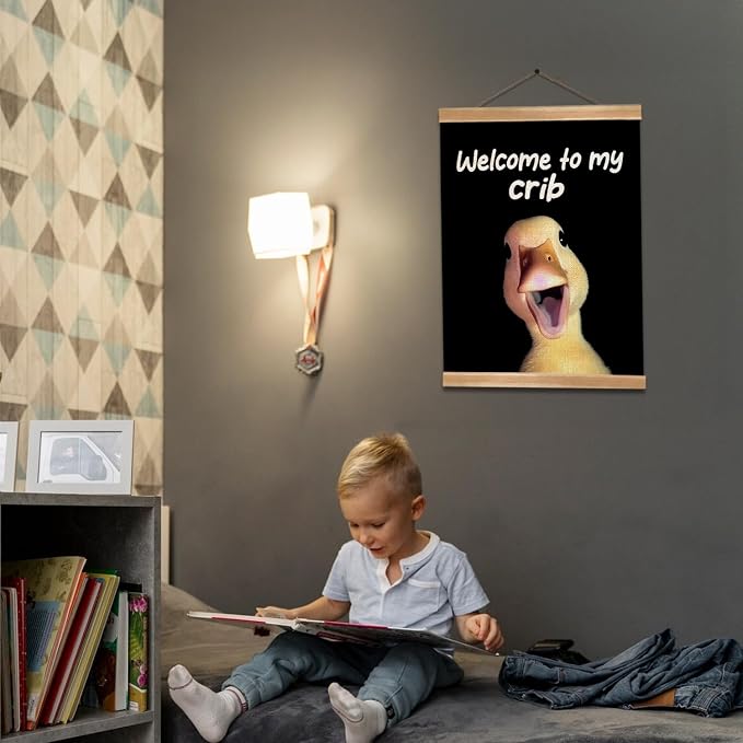 ZTGDA Welcome to My Crib Wall Art,Funny Duck Poster Durable Man Cave Wall Decor,Duck Canvas Hanging Sign for Entryway, Dorm Room, Nursery or Bedroom Decor (My crib goose) - Image 7