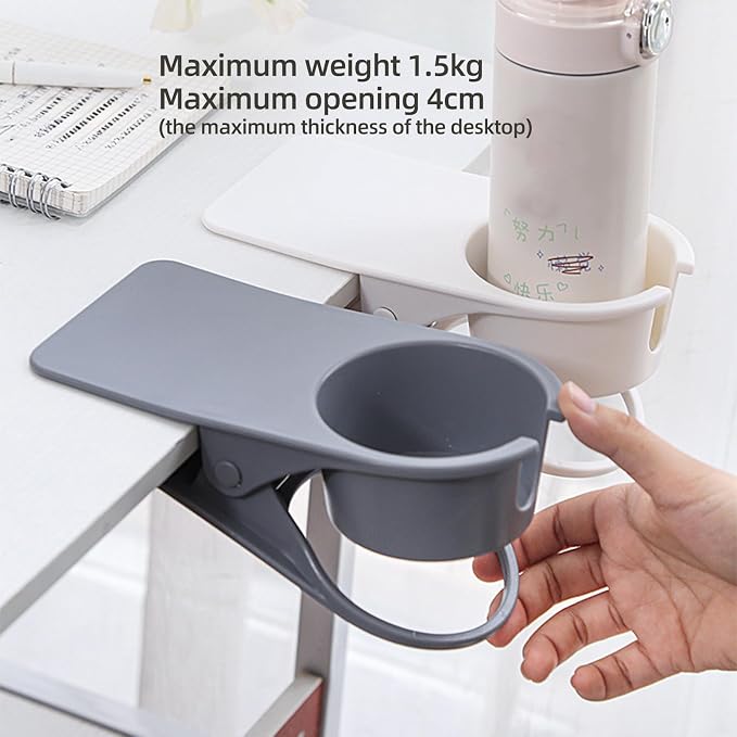 Sisyphy Drinking Cup Holder Clip, Desk Clamp for Mugs & Bottles, 2-Pack - Image 6
