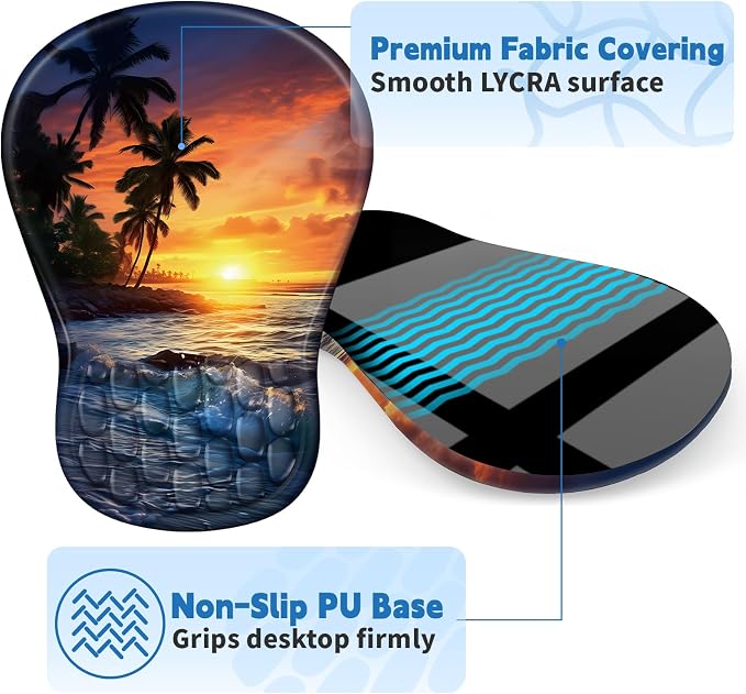 YIWEI Ergonomic Mouse Pad with Wrist Rest for Carpal Tunnel Pain Relief - Image 5