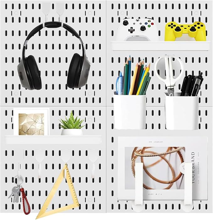 Revamp Your Space With A Versatile Pegboard Kit - Effortlessly Organize Home, Office, And Gaming Setup With Customizable Hanging Solutions (White) by Unknown