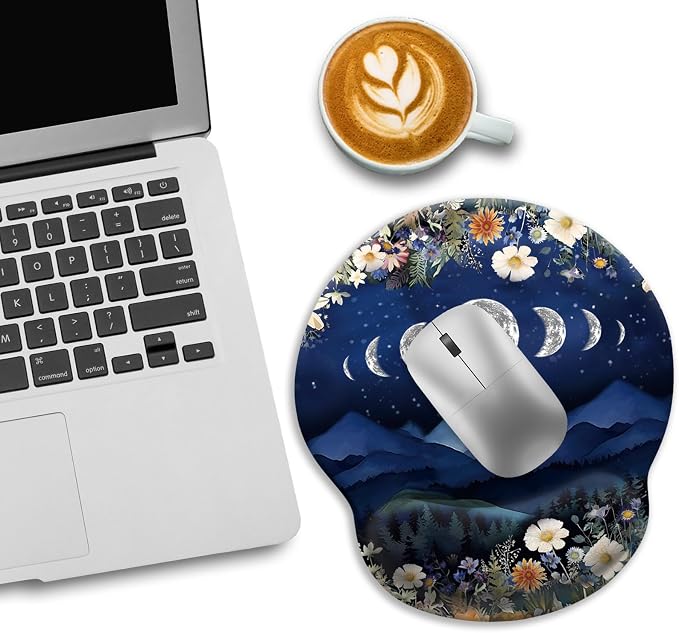Funny Ergonomic Mouse Pad with Gel Wrist Rest, Moon Mountain - Image 3