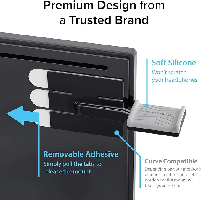 TotalMount Hidden Monitor Stand for Headphones – Does Not Block Monitor - Image 5