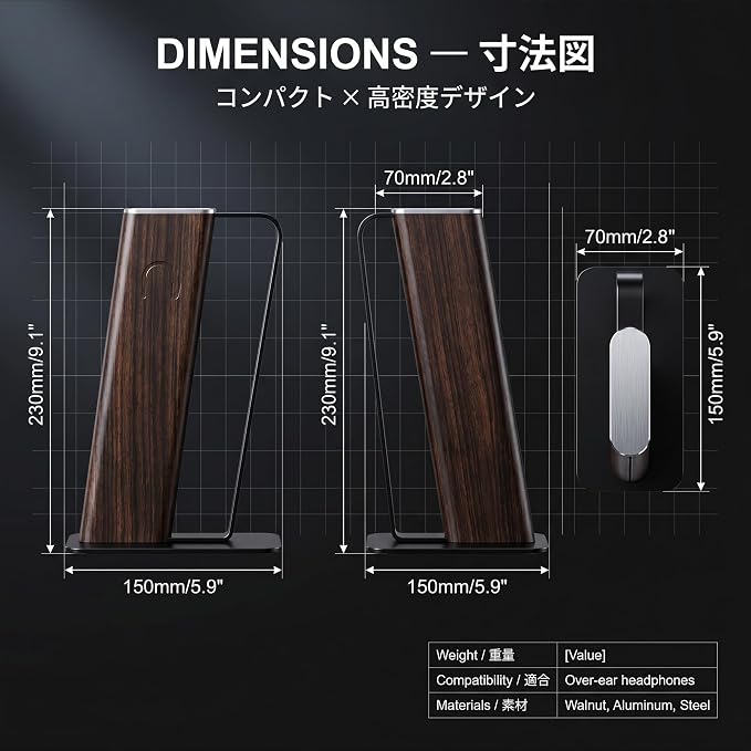 Gunking Headphone Stand with Floating Arc Design | Sculptural Desk Headset Holder for Gaming & Office, Universal Fit for Sony, Bose, AirPods Max & More - Image 6