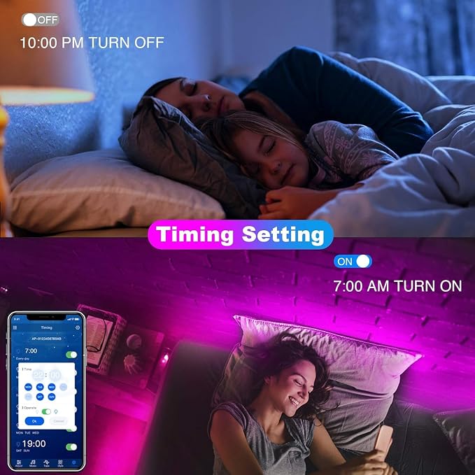 dalattin Led Lights for Bedroom 400ft, Smart Led Strip Lights with App Control Remote, RGB LED Light Strips, 24V Led Strip Lights for Room and Holiday Decoration(4 Rolls of 100ft) - Image 4