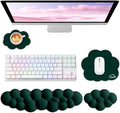 Sushret Cloud Wrist Rest for Computer Keyboard and Mouse Pad Set,Dark Green | Memory Foam, Leather, 4-in-1 Cloud Keyboard Wrist Rest Set with Ergonomic Support for Arm and Palm Cushion, Gaming/Work Setup by Sushret