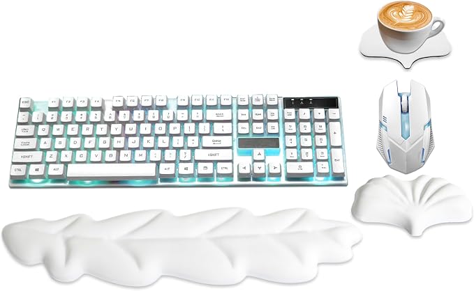 Ergonomic Keyboard Wrist Rest, Wrist Rest for Computer Keyboard, White by NEENALO