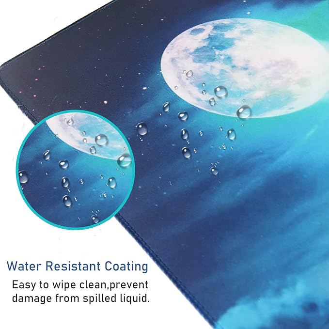 Large Mouse Pad, Gaming Mousepad, 31.5x15.7x0.12 in Extended Mouse Mat Non-Slip Spill-Resistant Desk Pad with Special-Textured Surface, Anti-Fray Stitched Edges for Esports Pros/Office/Home - Image 4
