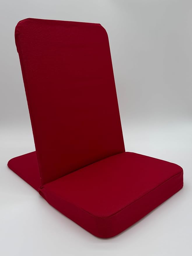 Original BackJack -Made in THE USA- Folding Red Cotton Fabric Lightweight Floor Seating Chair for Gaming, Families, Parents, Daycare, Back Support, Reading, Yoga, Meditation, Dorm by BACKJACK+BJI