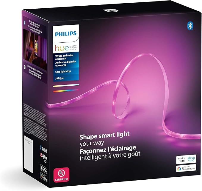 Philips Hue Indoor 16 Ft Smart LED Solo lightstrip Base Kit - 1 Pack - Control with Hue App - Compatible with Alexa, Google Assistant and Apple HomeKit - Image 4