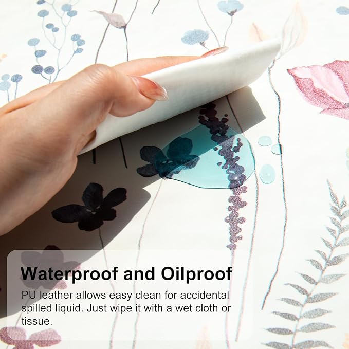 QiyI PU Leather Large Mouse Pad, Office Decor, 31.5" x 11.8", Wildflowers | Desk Décor Accessories, Extended Size, Waterproof & Easy to Clean, Smooth Surface, Non Slip Desk Organization - Image 3