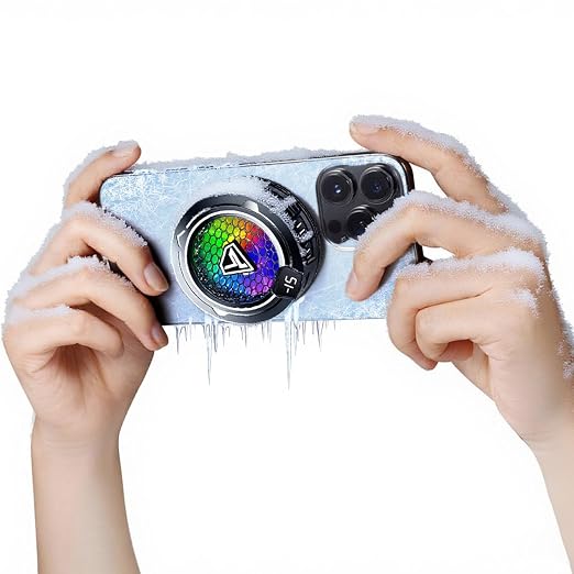 Cell Phone Cooler Heatsink for Gaming,Phone Cooling Fan Cooler for iPhone/iPad to Keep Phone Cool,Magnetic Phone Cooling Case Radiator with RGB LED (Not with Rechargeable Battery Version) - Image 8