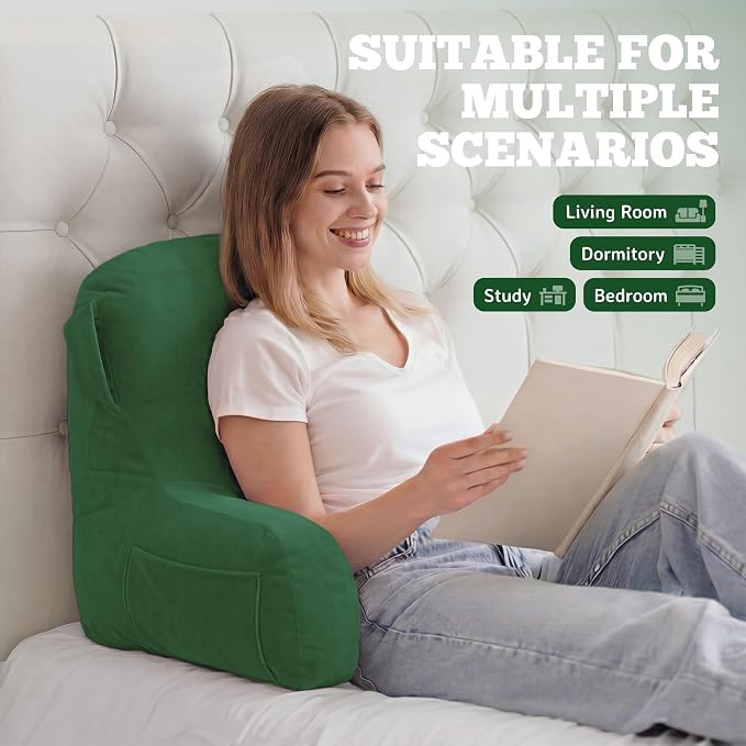 Reading Pillow for Bed,Back Pillow for Bed Sitting Up,Lumbar Support Pillow - Image 3