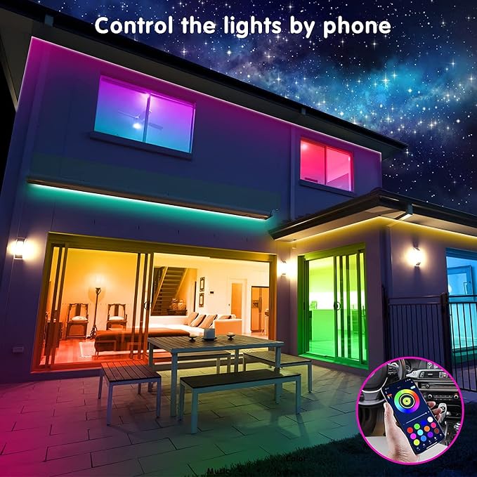 Tenmiro 32.8ft Led Strip Lights, RGB LED Smart Music Sync Color Changing LED Lights Strips with Remote Led Lights for Bedroom, Kitchen, Home, TV, Parties and Fstivals - Image 3