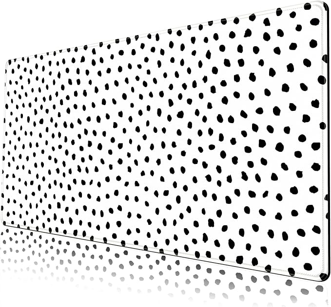 Boho Desk Mat, Polka Dot Large Mouse Pad Desk Pad Boho Desk Accessories for Women Office Decor, XXL Mousepad Long Laptop Keyboard Mouse Mat 31.5''X15.7'' Non-Slip Rubber Base with Stitched Edges - Image 7