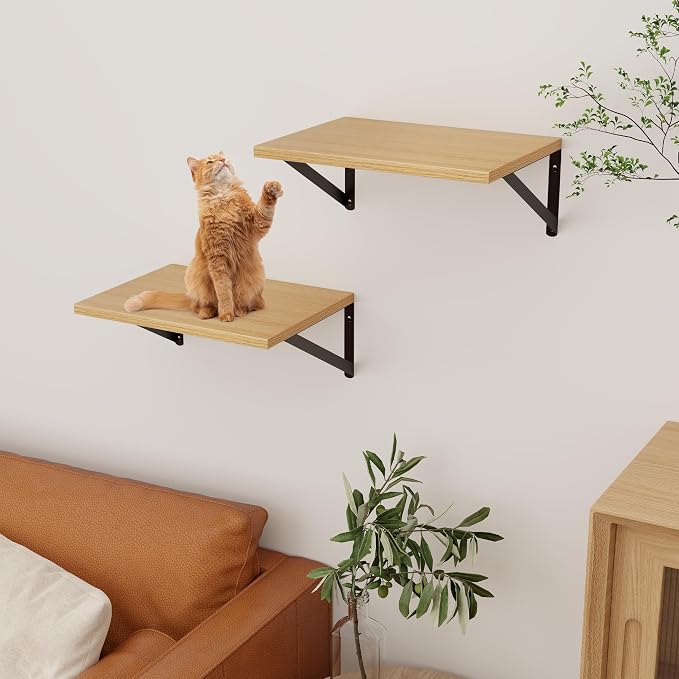 Axeman Deep Floating Shelves, 12 Inch Deep Rustic Oak Floating Wall Shelves Set of 2, 16W x 12D Large Floating Shelves Living Room Cleanning Room Laundry Room Garage - Oak with Black Brackets - Image 7