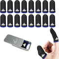 16 Pack Mobile Phone Gaming Thumb Sleeve,with Storage Box,JWH Finger Cots for PUBG Mobile Gaming Glove,Blue Edge,Anti-Skid,Extremely Thin,Dedales Gamer profesionales guantes para by JWH