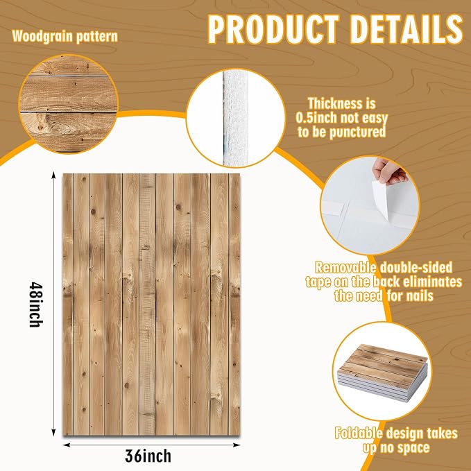 Hahafelt Felt Wood Grain Dart Board Wall Protectors Square Dart Board Backing Tiles Dartboard Backboard Cork Backboards Alternative - Image 2