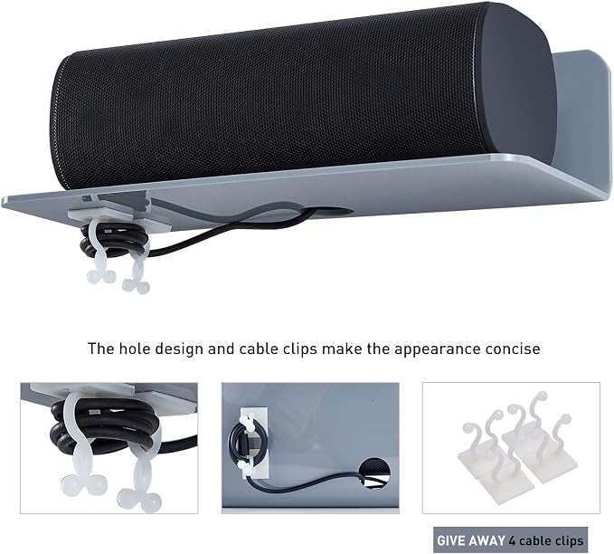 OAPRIRE Acrylic Floating Wall Shelves Gray, No Drill, 9 Inch 2 Pack - Image 5