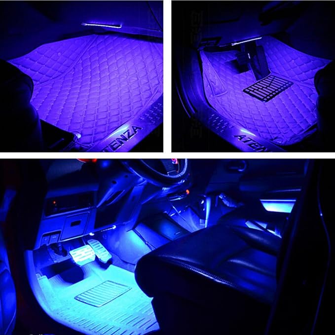 4PCS 48 LED Car Interior Lights, Blue Under Dash Light Kit - Image 8