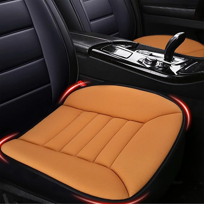 MYFAMIREA Car Seat Cushion Pad 1.2" Thick Comfort Seat Protector for Car Driver Seat Office Chair Home Use Memory Foam Seat Cushion with Non Slip Bottom, 20'' x 18.5'', Orange by MYFAMIREA