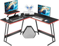 Homall L Shaped Gaming Desk Computer Corner PC Desk Table with Large Monitor Riser Stand for Home Office Sturdy Writing Workstation (Black, 47 Inch) by Homall
