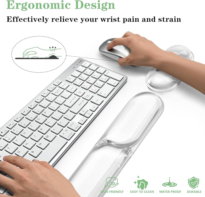 Gel Wrist Rest for Keyboard and Mouse Pad Set - Image 2