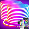 segrass LED neon Lights Strip 132FT,DC 24V RGB LED neon Light Strip APP Remote Controls Control Waterproof Flexible Neon LED Rope Lights for Bedroom,Playroom,Outdoors Decor（2 Rolls of 66ft） by segrass