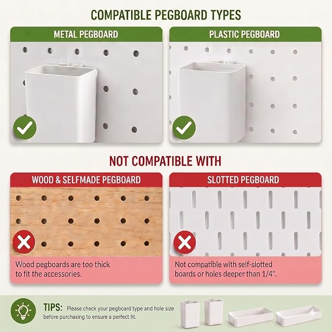 FZK 28-Packs Peg Board Organizer Accessories Kit, Black | Includes ABS bins, shelves, book racks, and pegboard hooks, fits standard pegboards, ideal for home, office and gaming room - Image 3