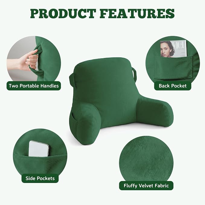 Reading Pillow for Bed,Back Pillow for Bed Sitting Up,Lumbar Support Pillow - Image 6