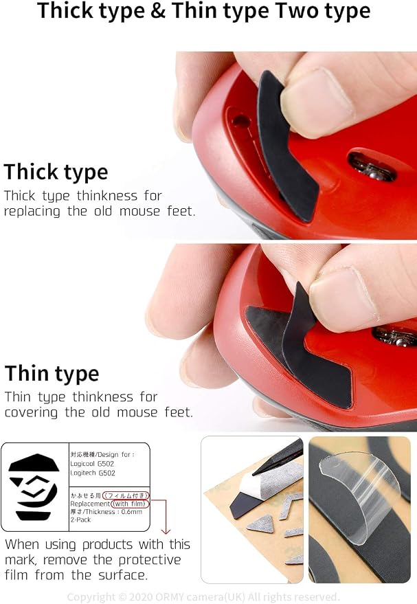 2Sets Hotline Games 3.0 Mouse Mouse Feet Skates Pads Compatible with Model O/O- Wireless Gaming Mouse Feet Replacement (0.7mm,Smooth Glide,Durable,Pure PTFE) Professional Upgrade - Image 3