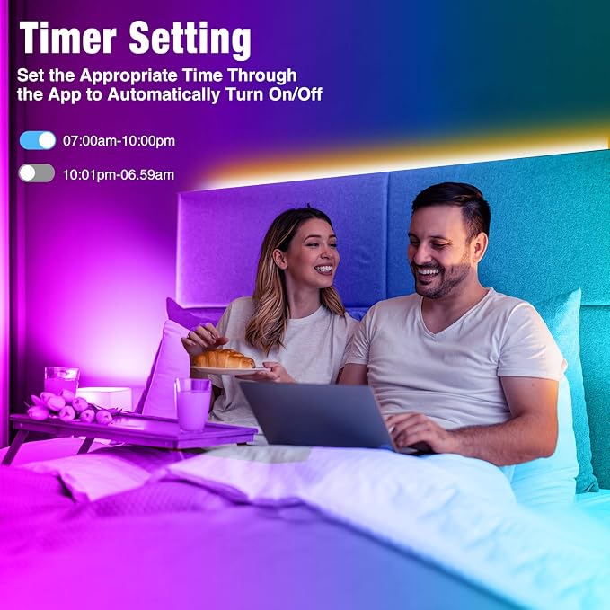 REEMEER 130ft Led Lights for Bedroom, APP Control Music Sync Color Changing Led Lights, Led Strip Lights with Remote for Room, Kitchen Party,Home Decoration - Image 3