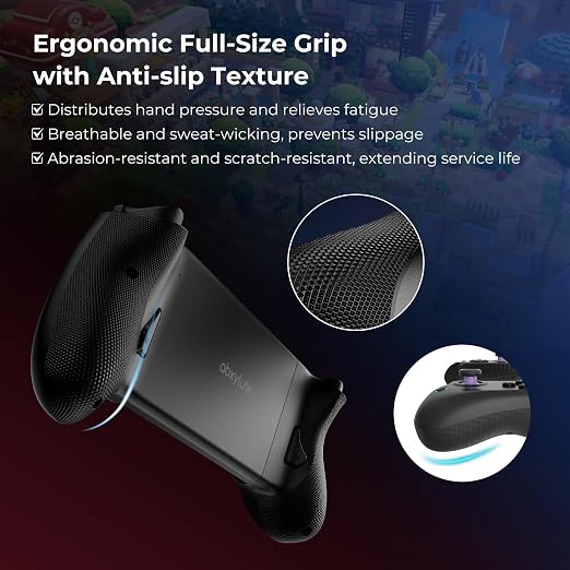 abxylute S8 Bluetooth Mobile Gaming Controller for Switch 1&2, iPhone iPad Android Phones Tablets, Portable Wireless Gamepad with Hall Joystick, Hall Trigger, Customizable Buttons＆Key Mapping (black) - Image 6