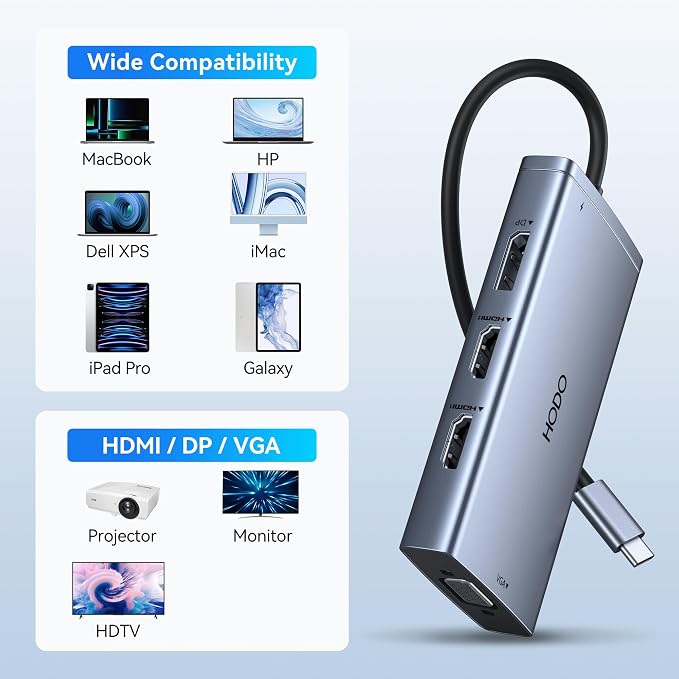 USB C Docking Station Dual Monitor for HP,Laptop Docking Station 3 Monitors - Image 9