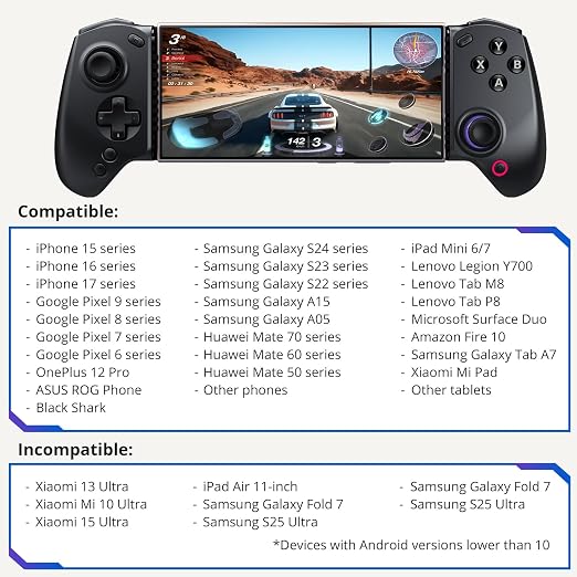 abxylute S8 Bluetooth Mobile Gaming Controller for Switch 1&2, iPhone15/16/17, iPad Android Phones Tablets, Portable Wireless Gamepad with Hall Joystick, Hall Trigger, Customizable Buttons＆Key Mapping - Image 2