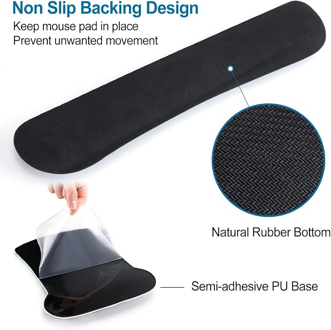 ToLuLu Keyboard Wrist Rest Pad Ergonomic Mouse Pad Set, Gel Mousepad for PC - Image 6