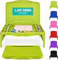 MAVOCRAFT Foldable Kids Lap Tray with Storage - Portable Lap Desk Kids & Adults - Kids Lap Desk for Breakfast in Bed, Serving Tray, Car Desk & Gaming (Green) by MavoCraft