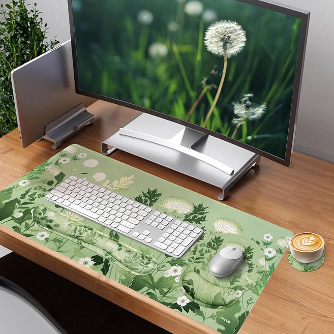 MOSISO Wild Chrysanthemum Wrist Rest Support for Keyboard Mouse Pad Set - Image 7