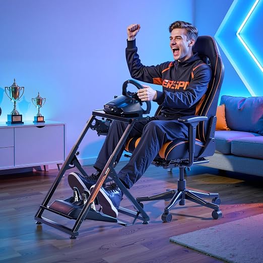 VEVOR Racing Wheel Stand, Adjustable & Foldable Simulator Stand for Logitech G923 G920 G29 G27, Thrustmaster T300RS TX F458 T500RS T3PA-PRO(F1/GT) Gaming Cockpit,Pedals Simulator NOT Included,Compact - Image 8