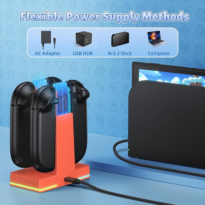 FASTSNAIL Switch 2 Controller Charger Dock for Nintendo Switch 2 for JoyCon - Image 6