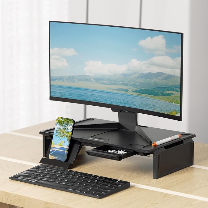 Heymaster Ergonomic Monitor Stand Riser, Laptop Stand Foldable Muti-Angle Adjustable Portable Foldable Stand with Heat-Vent Compatible with MacBook, Air, Pro, Surface Laptop (9-17 inches) (Black) - Image 9