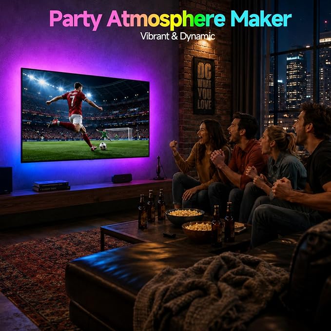 TV LED Backlight, 16.4ft RGB Strip Lights for 65-85 Inch TVs, App Control - Image 5
