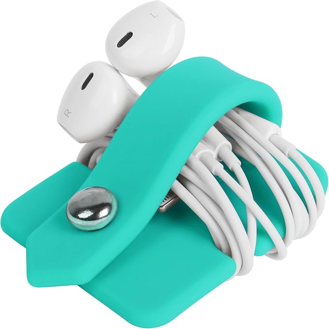 Cord Organizer Earbuds Holder Earphone Wrap Earphones Organizer Headset Headphone Earphone Wrap Winder Cord Manager Cable Winder Blue - Image 2