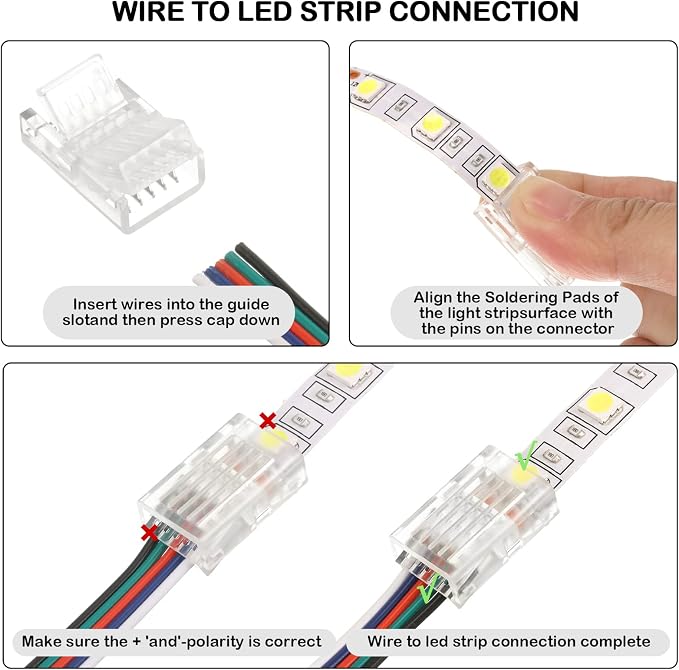 Flutesan 20 Pcs 5 Pin 10 mm LED Strip Connector RGB Lights - Image 6