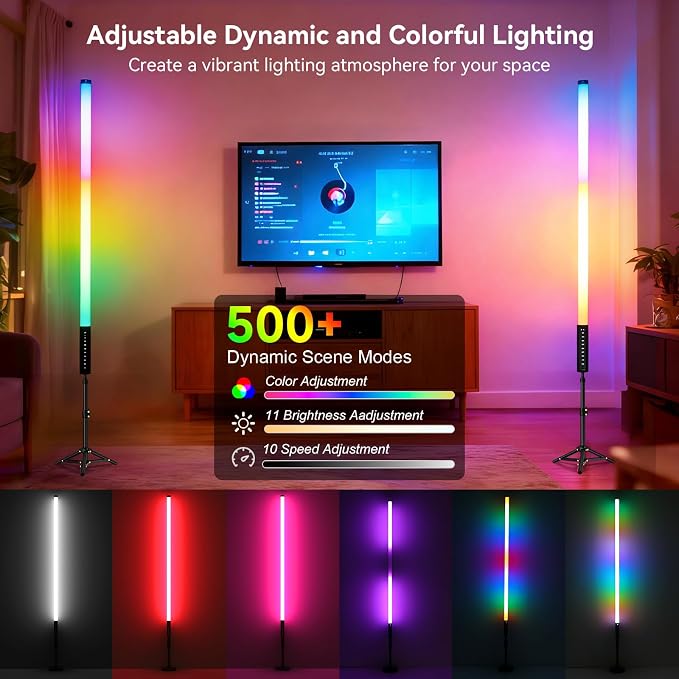 4 Pack DJ Tube Lights 4ft Battery Powered Light Bar 120cm Handheld LED DJ Lights with Stand, Music Sync, 500 Vivid Effects, Portable Stick Lights for Concer Neon Parties Stage Lighting Photography - Image 2