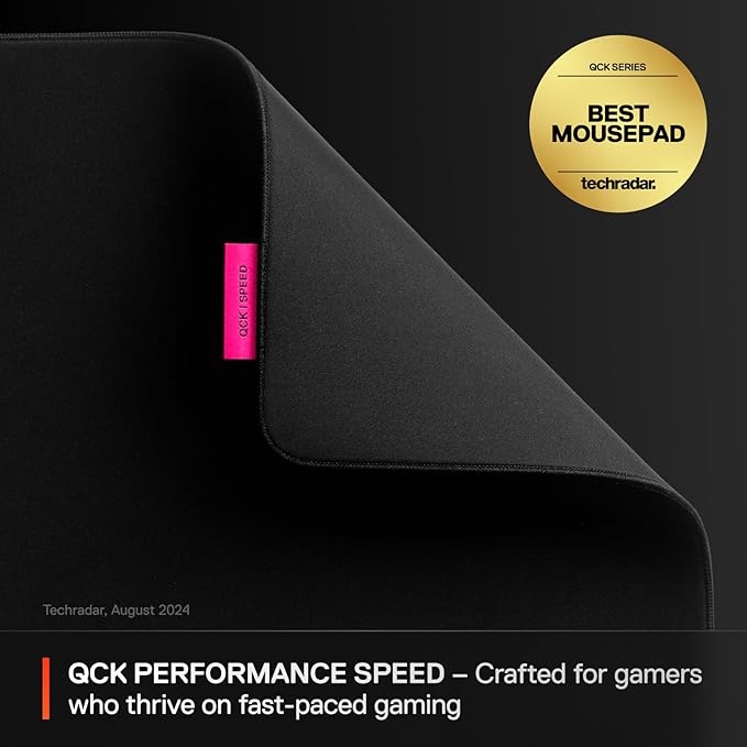 SteelSeries QcK L Performance Speed Gaming Mousepad — Extra Density for a Smooth Glide — Low-Profile Edge Stitching — Non-Slip Neoprene Rubber Base — 16.54 x 19.29 inch — FPS, MOBAs, RTS, MMO - Image 2